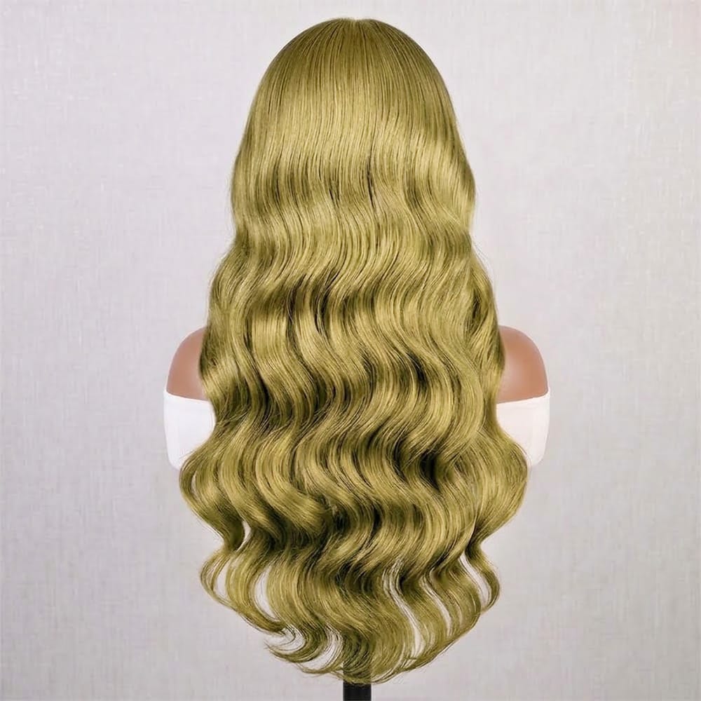 Body Wave Headband Human Hair Wig (Glueless, Ready-to-Wear) Natural Olive Green Blonde LINKTOWIG