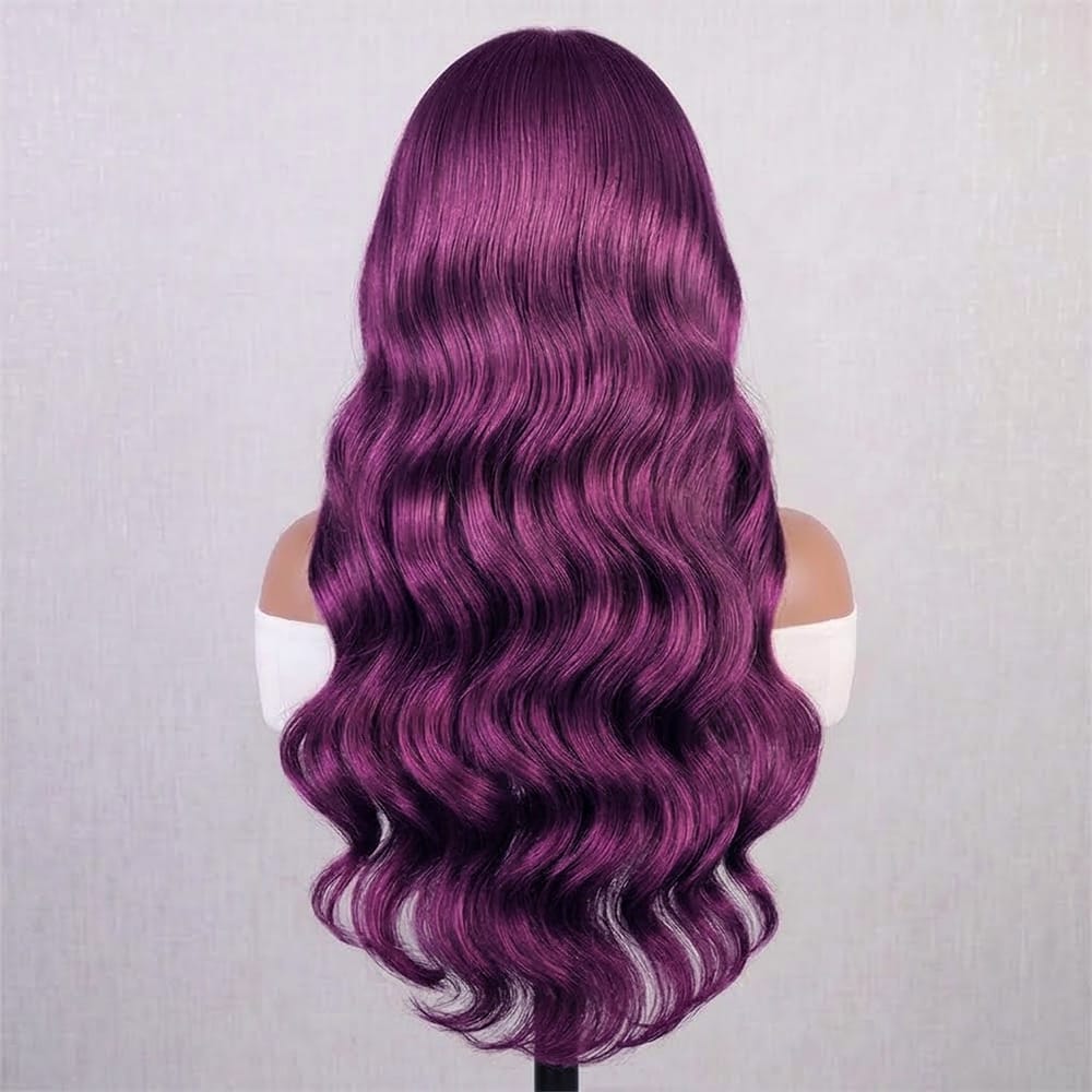 Body Wave Headband Human Hair Wig (Glueless, Ready-to-Wear) Natural Violet Purple LINKTOWIG