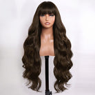 Body Wave Human Hair Wig with Bangs 100% Human Hair Wig – Bangs Style aramel Balayage Highlights LINKTOWIG