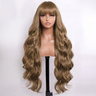Body Wave Human Hair Wig with Bangs 100% Human Hair Wig – Bangs Style Ash Brown LINKTOWIG