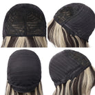 Body Wave Human Hair Wig with Bangs 100% Human Hair Wig – Bangs Style Black and grey blended highlights LINKTOWIG