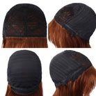 Body Wave Human Hair Wig with Bangs 100% Human Hair Wig – Bangs Style Copper Orange LINKTOWIG