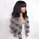 Body Wave Human Hair Wig with Bangs 100% Human Hair Wig – Bangs Style Dark Roots LINKTOWIG
