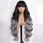Body Wave Human Hair Wig with Bangs 100% Human Hair Wig – Bangs Style Dark Roots LINKTOWIG
