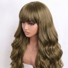 Body Wave Human Hair Wig with Bangs 100% Human Hair Wig – Bangs Style Medium Chestnut Brown LINKTOWIG