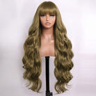 Body Wave Human Hair Wig with Bangs 100% Human Hair Wig – Bangs Style Medium Chestnut Brown LINKTOWIG