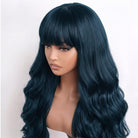 Body Wave Human Hair Wig with Bangs 100% Human Hair Wig – Bangs Style Midnight Blue LINKTOWIG