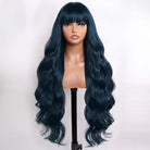 Body Wave Human Hair Wig with Bangs 100% Human Hair Wig – Bangs Style Midnight Blue LINKTOWIG