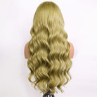 Body Wave Human Hair Wig with Bangs 100% Human Hair Wig – Bangs Style Olive Green Blonde LINKTOWIG