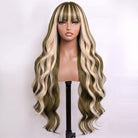 Body Wave Human Hair Wig with Bangs 100% Human Hair Wig – Bangs Style Piano Highlight Silver Grey LINKTOWIG