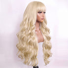 Body Wave Human Hair Wig with Bangs 100% Human Hair Wig – Bangs Style Platinum Blonde LINKTOWIG