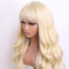 Body Wave Human Hair Wig with Bangs 100% Human Hair Wig – Bangs Style Platinum Blonde LINKTOWIG