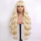 Body Wave Human Hair Wig with Bangs 100% Human Hair Wig – Bangs Style Platinum Blonde LINKTOWIG