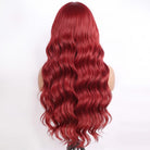 Body Wave Human Hair Wig with Bangs 100% Human Hair Wig – Bangs Style Ruby Red LINKTOWIG
