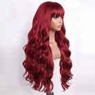 Body Wave Human Hair Wig with Bangs 100% Human Hair Wig – Bangs Style Ruby Red LINKTOWIG
