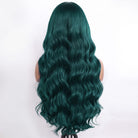 Body Wave Human Hair Wig with Bangs 100% Human Hair Wig – Bangs Style Teal Green LINKTOWIG
