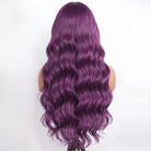 Body Wave Human Hair Wig with Bangs 100% Human Hair Wig – Bangs Style Violet Purple LINKTOWIG