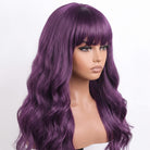 Body Wave Human Hair Wig with Bangs 100% Human Hair Wig – Bangs Style Violet Purple LINKTOWIG
