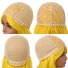 Body Wave Human Hair Wig with Bangs 100% Human Hair Wig – Bangs Style Yellow LINKTOWIG