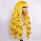 Body Wave Human Hair Wig with Bangs 100% Human Hair Wig – Bangs Style Yellow LINKTOWIG