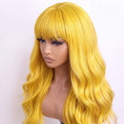 Body Wave Human Hair Wig with Bangs 100% Human Hair Wig – Bangs Style Yellow LINKTOWIG