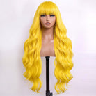 Body Wave Human Hair Wig with Bangs 100% Human Hair Wig – Bangs Style Yellow LINKTOWIG