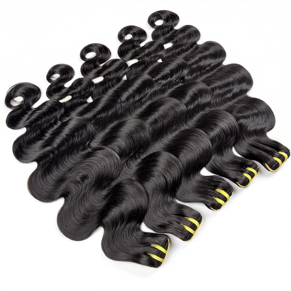 Body Wave Luxury Natural Hair Weft – 100% Virgin Human Hair / Wig Black LINKTOWIG