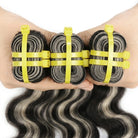 Body Wave Luxury Natural Hair Weft – 100% Virgin Human Hair / Wig Black and grey blended highlights LINKTOWIG