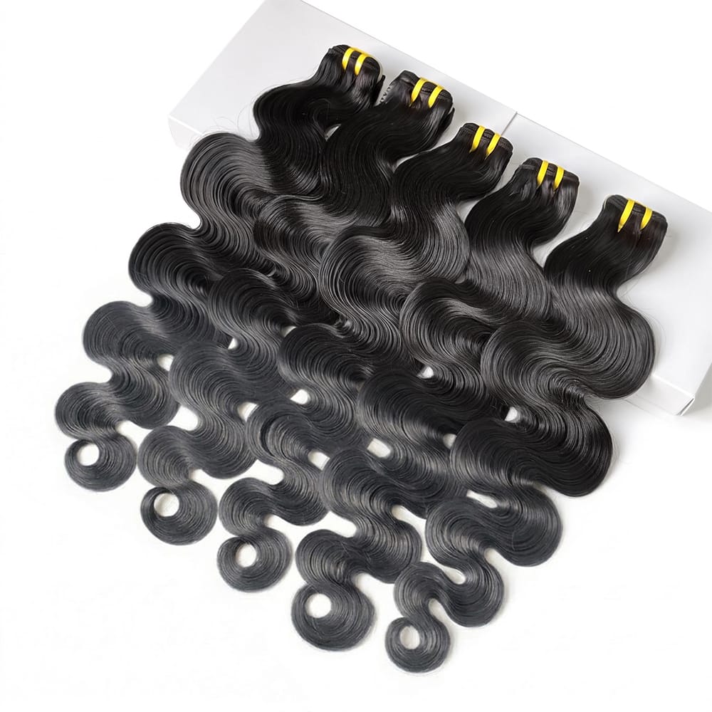 Body Wave Luxury Natural Hair Weft – 100% Virgin Human Hair / Wig Dark Roots LINKTOWIG