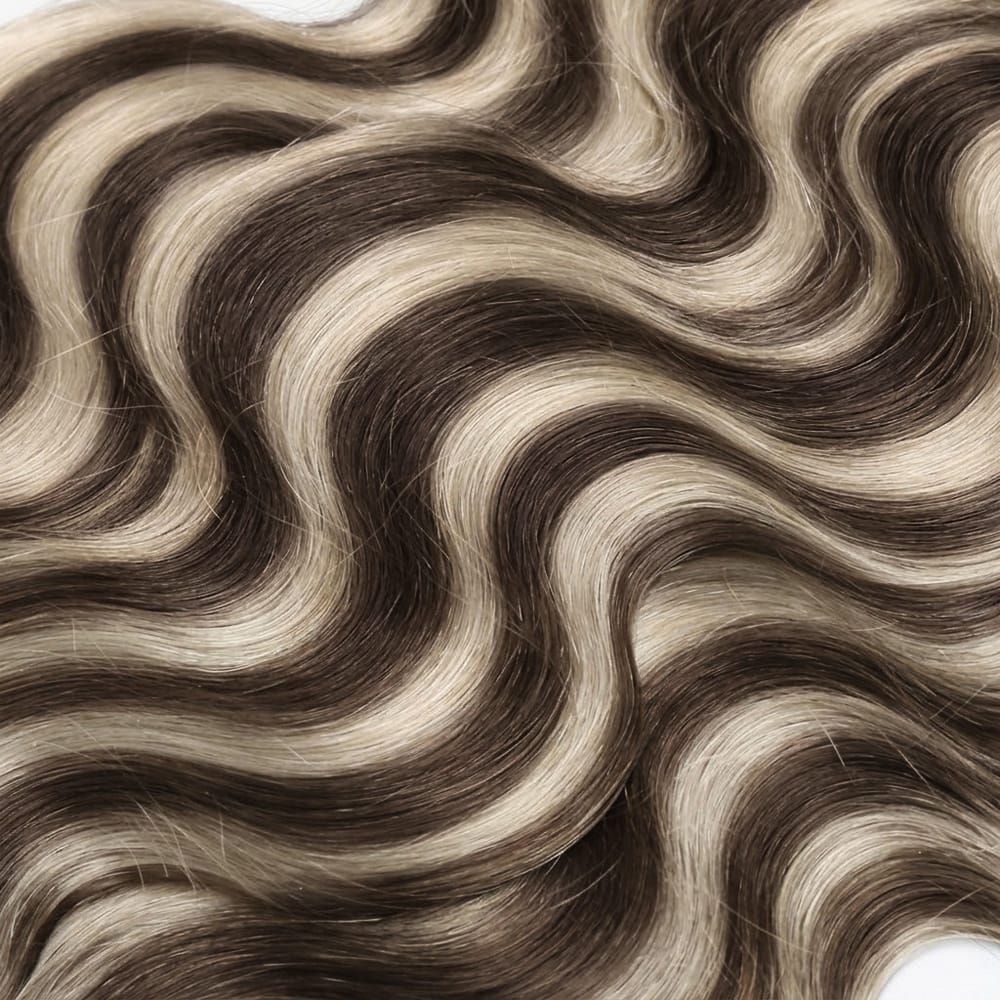 Body Wave Luxury Natural Hair Weft – 100% Virgin Human Hair / Wig Piano Highlight Silver Grey LINKTOWIG