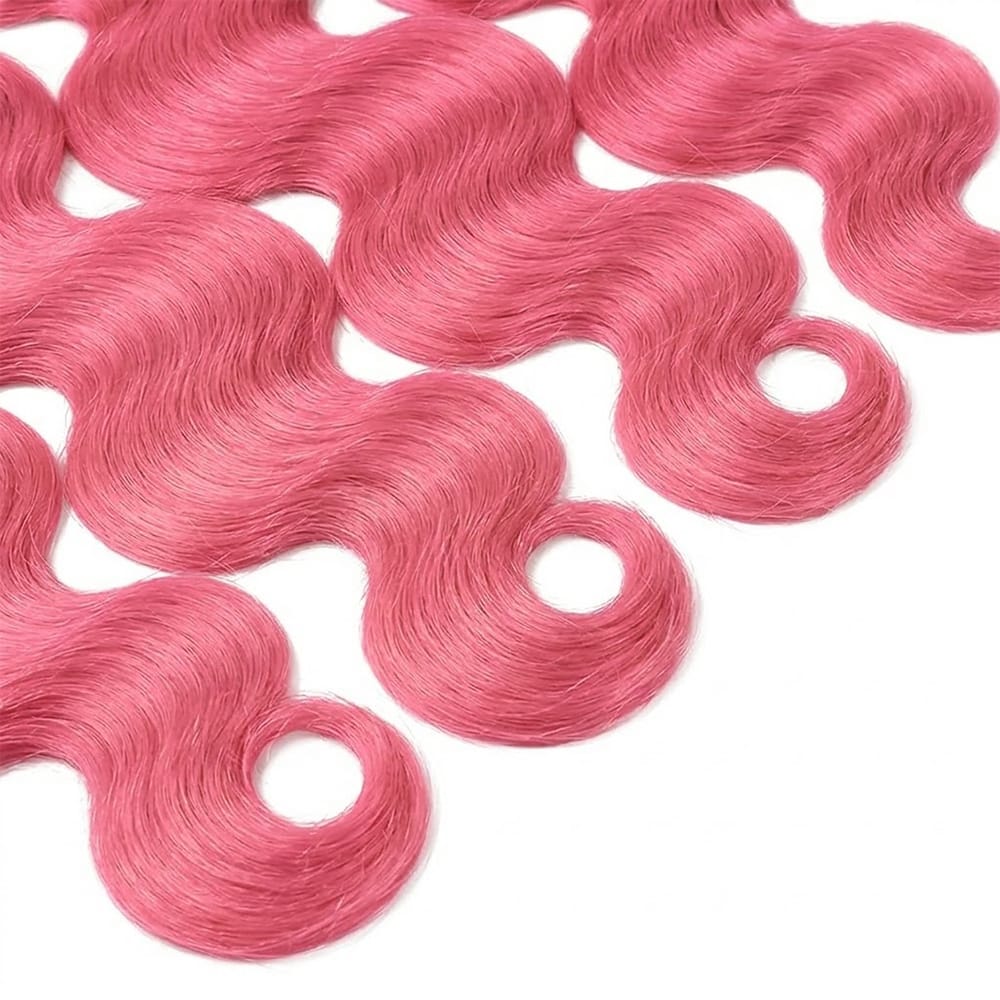 Body Wave Luxury Natural Hair Weft – 100% Virgin Human Hair / Wig pink LINKTOWIG