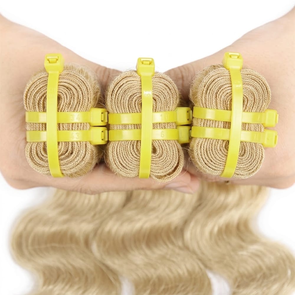 Body Wave Luxury Natural Hair Weft – 100% Virgin Human Hair / Wig Platinum Blonde LINKTOWIG