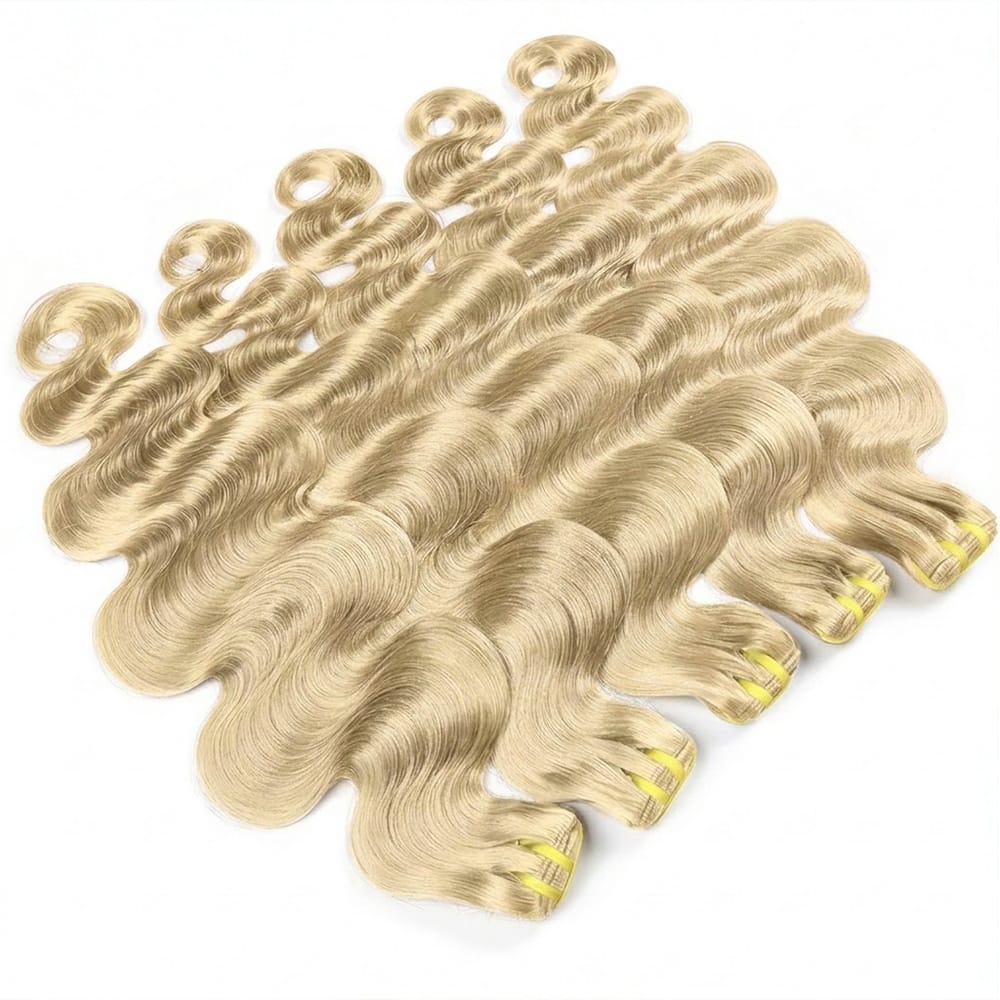 Body Wave Luxury Natural Hair Weft – 100% Virgin Human Hair / Wig Platinum Blonde LINKTOWIG