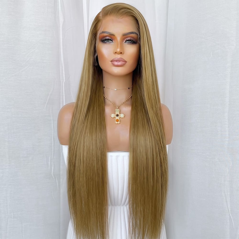 Bone Straight HD Lace Super Natural Lace Frontal Human Hair Wigs Ash Brown LINKTOWIG