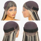 Bone Straight HD Lace Super Natural Lace Frontal Human Hair Wigs Black and grey blended highlights LINKTOWIG