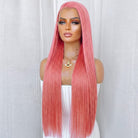 Bone Straight HD Lace Super Natural Lace Frontal Human Hair Wigs Bubblegum Pink LINKTOWIG
