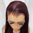 Bone Straight HD Lace Super Natural Lace Frontal Human Hair Wigs Burgundy LINKTOWIG