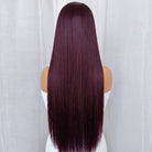 Bone Straight HD Lace Super Natural Lace Frontal Human Hair Wigs Burgundy LINKTOWIG