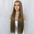 Bone Straight HD Lace Super Natural Lace Frontal Human Hair Wigs Chocolate Brown LINKTOWIG