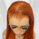 Bone Straight HD Lace Super Natural Lace Frontal Human Hair Wigs Copper Orange LINKTOWIG