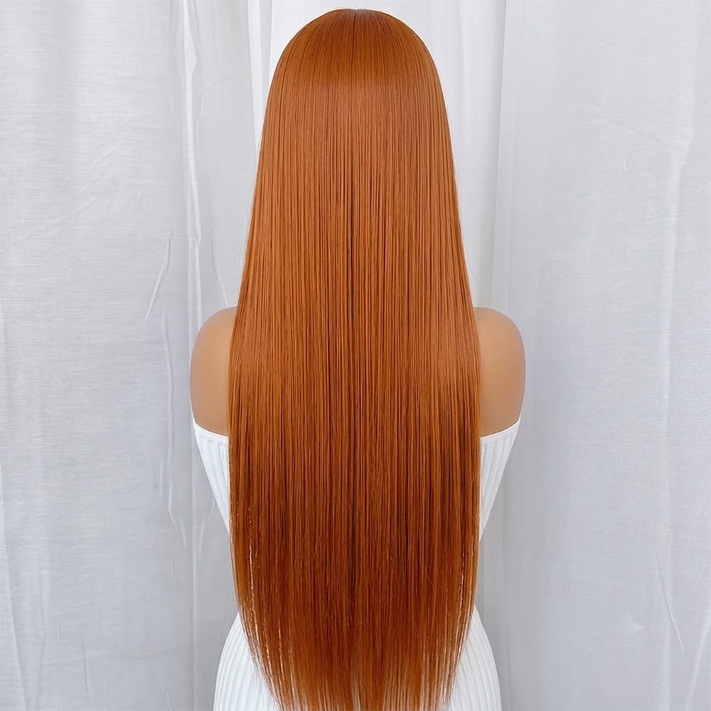 Bone Straight HD Lace Super Natural Lace Frontal Human Hair Wigs Copper Orange LINKTOWIG