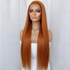 Bone Straight HD Lace Super Natural Lace Frontal Human Hair Wigs Copper Orange LINKTOWIG