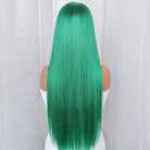 Bone Straight HD Lace Super Natural Lace Frontal Human Hair Wigs Dark Emerald Green LINKTOWIG