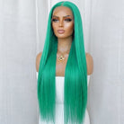 Bone Straight HD Lace Super Natural Lace Frontal Human Hair Wigs Dark Emerald Green LINKTOWIG