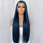 Bone Straight HD Lace Super Natural Lace Frontal Human Hair Wigs Dark Emerald Green LINKTOWIG