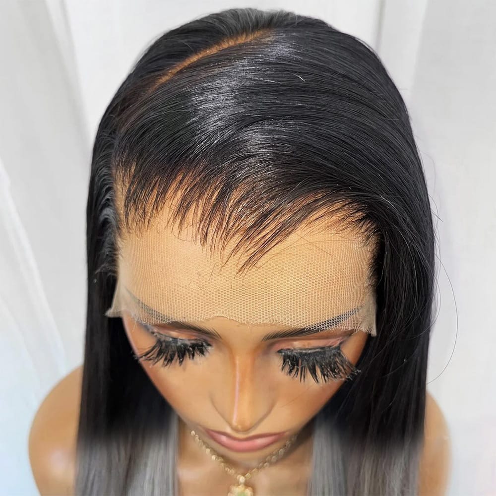Bone Straight HD Lace Super Natural Lace Frontal Human Hair Wigs Dark Roots LINKTOWIG