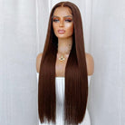 Bone Straight HD Lace Super Natural Lace Frontal Human Hair Wigs Espresso Brown LINKTOWIG