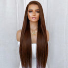 Bone Straight HD Lace Super Natural Lace Frontal Human Hair Wigs Espresso Brown LINKTOWIG