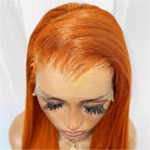 Bone Straight HD Lace Super Natural Lace Frontal Human Hair Wigs Ginger Orange LINKTOWIG