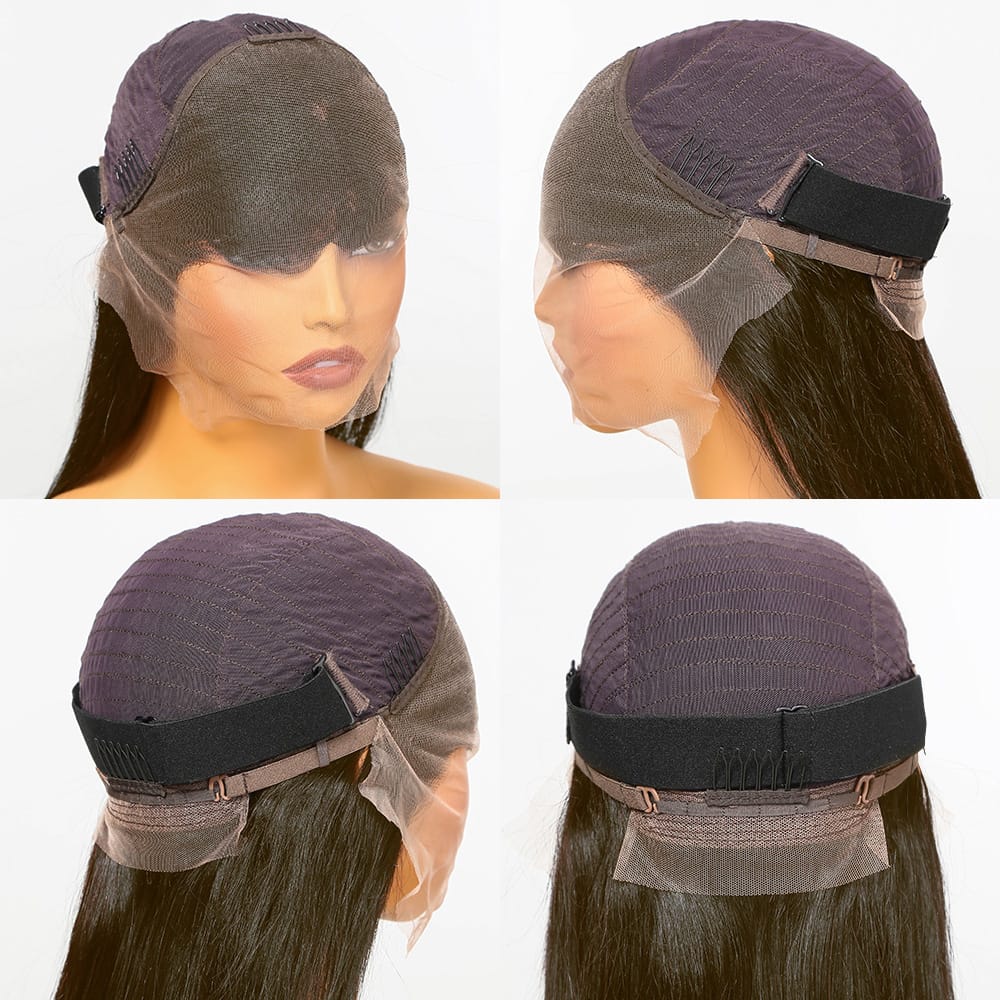 Bone Straight HD Lace Super Natural Lace Frontal Human Hair Wigs Gradient Brown LINKTOWIG